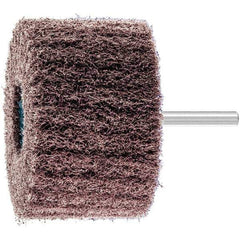 PFERD - 3" Diam x 2" Face Width, Aluminum Oxide Nonwoven Mounted Flap Wheel - 1/4" Shank Mount, 100 Grit, 7,500 Max RPM - Apex Tool & Supply