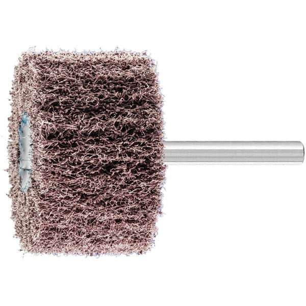 PFERD - 2" Diam x 1-1/4" Face Width, Aluminum Oxide Nonwoven Mounted Flap Wheel - 1/4" Shank Mount, 100 Grit, 12,000 Max RPM - Apex Tool & Supply
