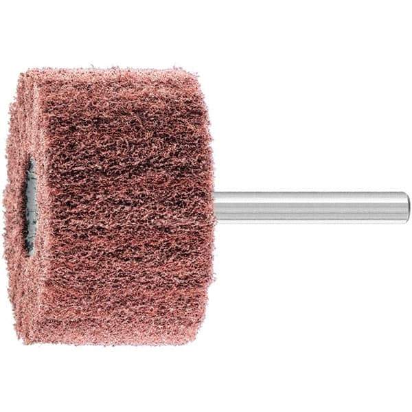 PFERD - 2" Diam x 1-1/4" Face Width, Aluminum Oxide Nonwoven Mounted Flap Wheel - 1/4" Shank Mount, 180 Grit, 12,000 Max RPM - Apex Tool & Supply