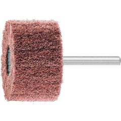 PFERD - 2" Diam x 1-1/4" Face Width, Aluminum Oxide Nonwoven Mounted Flap Wheel - 1/4" Shank Mount, 180 Grit, 12,000 Max RPM - Apex Tool & Supply