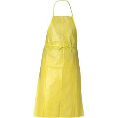 KleenGuard - 29" Wide x 44" Long x 1-1/2 mil Thick Chemical Resistant Bib Apron - Polyethylene & Spunbound, Yellow, Resists Chemical Sprays - Apex Tool & Supply