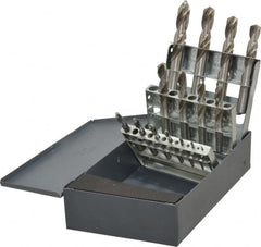 Cleveland - 1/16 to 1/2", 135° Point, Bright Finish, High Speed Steel Screw Machine Length Drill Bit Set - Apex Tool & Supply