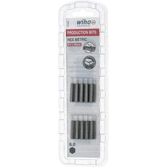 Wiha - 6mm Hex Screwdriver Bit - 1/4" Drive, 1" OAL - Apex Tool & Supply