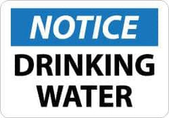 NMC - "Notice - Drinking Water", 10" Long x 14" Wide, Aluminum Safety Sign - Rectangle, 0.04" Thick, Use for Security & Admittance - Apex Tool & Supply