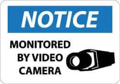 NMC - "Notice - Monitored by Video Camera", 10" Long x 14" Wide, Aluminum Safety Sign - Rectangle, 0.04" Thick, Use for Security & Admittance - Apex Tool & Supply