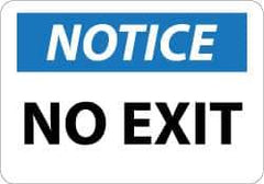 NMC - Notice - No Exit, Pressure Sensitive Vinyl Exit Sign - 14" Wide x 10" High - Apex Tool & Supply
