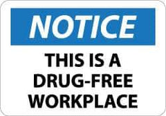 NMC - "Notice - This Is a Drug-Free Workplace", 10" Long x 14" Wide, Aluminum Safety Sign - Rectangle, 0.04" Thick, Use for Security & Admittance - Apex Tool & Supply