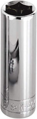SK - 7/16", 1/4" Drive, Deep Hand Socket - 6 Points, Steel, Chrome Finish - Apex Tool & Supply