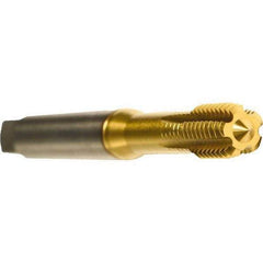 Emuge - #6-32 UNC 2BX Modified Bottoming Thread Forming Tap - Cobalt, TiN Finish, 2.205" OAL, 0.276" Thread Length, Right Hand Thread, Series Druck - Apex Tool & Supply