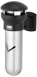 Rubbermaid - 0.6 Gal Stainless Steel Cigarette & Cigar Receptacle - 11-5/8" Wide x 18" High - Apex Tool & Supply