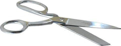 Clauss - 3-1/2" LOC, 8" OAL Chrome Plated Standard Shears - Right Hand, Chrome Plated Offset Handle, For General Purpose Use - Apex Tool & Supply