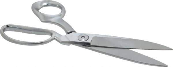 Clauss - 4-1/2" LOC, 10" OAL Chrome Plated Standard Shears - Right Hand, Chrome Plated Offset Handle, For General Purpose Use - Apex Tool & Supply
