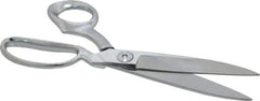 Clauss - 4-1/2" LOC, 10" OAL Chrome Plated Standard Shears - Right Hand, Chrome Plated Offset Handle, For General Purpose Use - Apex Tool & Supply