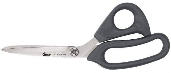 Clauss - 3-1/2" LOC, 9" OAL Titanium Standard Shears - Ambidextrous, Plastic Offset Handle, For General Purpose Use - Apex Tool & Supply