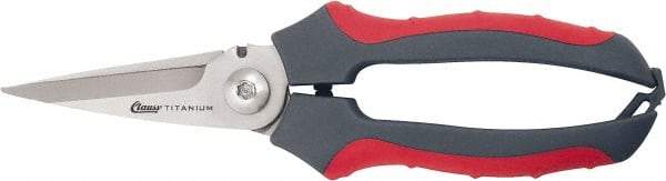 Clauss - 2-1/2" Length of Cut, Straight Pattern Multi-Purpose Snip - 8" OAL, Comfort Grip Handle - Apex Tool & Supply