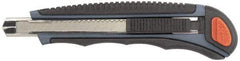 Clauss - Retractable Utility Knife - 3-1/4" Blade, Gray & Black Plastic with Overmold Handle, 5 Blades Included - Apex Tool & Supply
