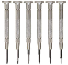 Moody Tools - 6 Piece Slotted Screwdriver Set - Blade Sizes: Width 0.025, 0.04, 0.055, 0.07, 0.08 & 0.1 - Apex Tool & Supply