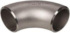 Merit Brass - 3" Grade 304L Stainless Steel Pipe 90° Long Radius Elbow - Butt Weld x Butt Weld End Connections - Apex Tool & Supply