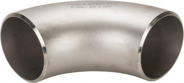 Merit Brass - 5" Grade 304L Stainless Steel Pipe 90° Long Radius Elbow - Butt Weld x Butt Weld End Connections - Apex Tool & Supply
