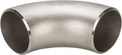 Merit Brass - 5" Grade 304L Stainless Steel Pipe 90° Long Radius Elbow - Butt Weld x Butt Weld End Connections - Apex Tool & Supply