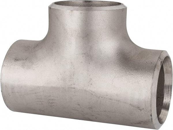 Merit Brass - 2-1/2" Grade 304L Stainless Steel Pipe Tee - Butt Weld x Butt Weld x Butt Weld End Connections - Apex Tool & Supply