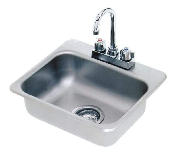 Advance Tabco - 14" Long x 10" Wide Inside, 1 Compartment, Stainless Steel Stainless Steel Drop In Sink - 20 Gauge, 16" Long x 14" Wide Outside, 5" Deep - Apex Tool & Supply