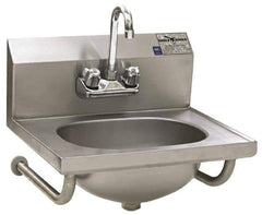 Eagle MHC - 13-1/2" Long x 9-3/4" Wide Inside, 1 Compartment, Stainless Steel Stainless Steel Hand Sink-Tubular Wall Mounted - 20 Gauge, 18-7/8" Long x 14-3/4" Wide x 14-1/4" High Outside, 6-3/4" Deep - Apex Tool & Supply