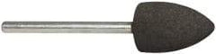 Cratex - 1/2" Max Diam x 3/4" Thick, Shape Code B42, Rubberized Point - Medium Grade, Aluminum Oxide, Mounted - Apex Tool & Supply