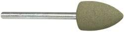 Cratex - 1/2" Max Diam x 3/4" Thick, Shape Code B42, Rubberized Point - Fine Grade, Aluminum Oxide, Mounted - Apex Tool & Supply