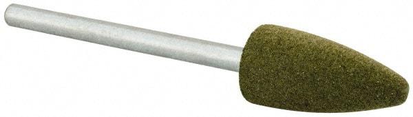 Cratex - 3/8" Max Diam x 3/4" Thick, Shape Code B52, Rubberized Point - Fine Grade, Aluminum Oxide, Mounted - Apex Tool & Supply