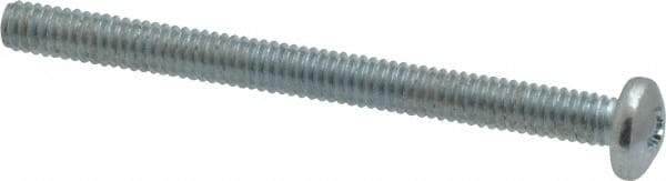 Value Collection - #8-32 UNC, 2" Length Under Head Phillips Drive Machine Screw - Pan Head, Grade 2 Steel, Zinc-Plated Finish, Without Washer - Apex Tool & Supply