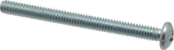 Value Collection - 1/4-20 UNC, 3" Length Under Head Phillips Drive Machine Screw - Pan Head, Grade 2 Steel, Zinc-Plated Finish, Without Washer - Apex Tool & Supply