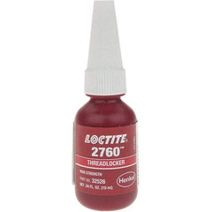 Loctite - 10 mL Bottle, Red, High Strength Liquid Threadlocker - Series 2760, 24 hr Full Cure Time - Apex Tool & Supply