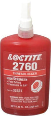 Loctite - 250 mL Bottle, Red, High Strength Liquid Threadlocker - Series 2760, 24 hr Full Cure Time, Hand Tool, Heat Removal - Apex Tool & Supply