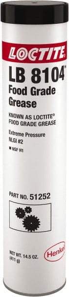 Loctite - 14.5 oz Cartridge Aluminum Complex Extreme Pressure Grease - White, Food Grade & Extreme Pressure, 450°F Max Temp, - Apex Tool & Supply