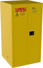 Jamco - 2 Door, 2 Shelf, Yellow Steel Standard Safety Cabinet for Flammable and Combustible Liquids - 65" High x 34" Wide x 34" Deep, Self Closing Door, 3 Point Key Lock, 60 Gal Capacity - Apex Tool & Supply