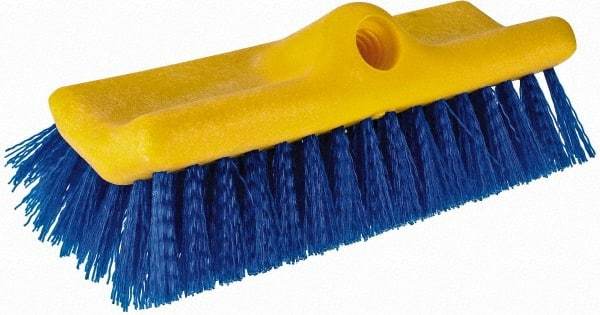 Rubbermaid - 2" Bristle Length, Polypropylene Scrub Brush - 10" OAL, Blue, Plastic Block - Apex Tool & Supply