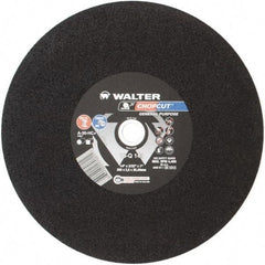 WALTER Surface Technologies - 14" 30 Grit Aluminum Oxide Cutoff Wheel - 3/32" Thick, 1" Arbor, 4,400 Max RPM, Use with Electric & Gas Powered Saws - Apex Tool & Supply