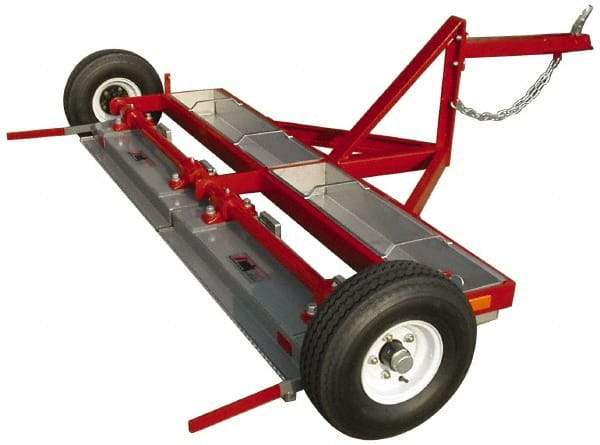 Made in USA - 72" Long Tow-Behind Magnetic Sweeper with Wheels - 12" Wide x 4-1/2" High, 8" Wheel Diam, 2" Clearance - Apex Tool & Supply