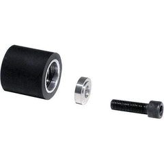 Dynabrade - 1" Diam x 1" Wide Contact Wheel Assembly - 1/4" Arbor Hole, Flat, 80 Duro Rubber Face - Apex Tool & Supply