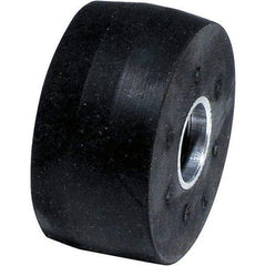 Dynabrade - 2" Diam x 1" Wide Contact Wheel Assembly - 1/4" Arbor Hole, Crowned, 40 Duro Rubber Face - Apex Tool & Supply