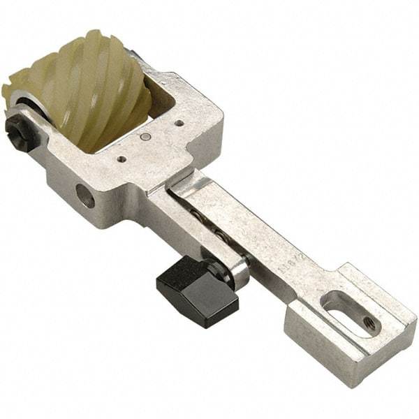 Dynabrade - 2" Wide Air Handheld Belt Sander Contact Arm & Wheel Assembly - 30" Belt Length x 2" Belt Width, Serrated, Urethane, 90" Contact Wheel Diam - Apex Tool & Supply