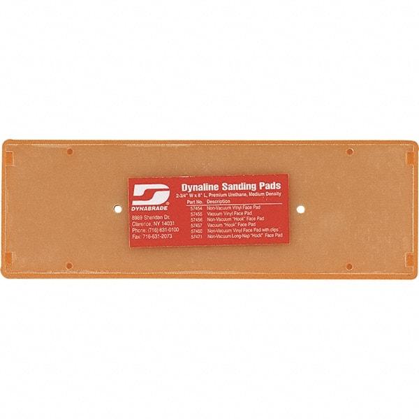 Dynabrade - 8 x 2-3/4" Rectangular Hook Face Backing Pad - Screw Attachment, Vacuum Pad, 3/8" Thick, Medium Density, Short Nap - Apex Tool & Supply