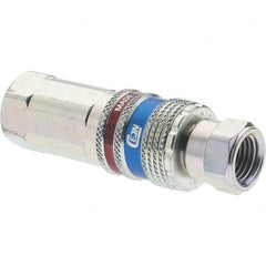 Dynabrade - 2 Piece 1/4" Body 1/4 NPT 150 psi Brass/Steel Industrial Pneumatic Coupling Plug Set - Apex Tool & Supply