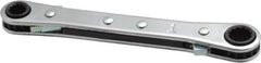 Lang - 1/4" x 5/16" 12 Point Reversible Ratcheting Box Wrench - Double End, 4-1/2" OAL, Steel, Nickel Chrome Finish - Apex Tool & Supply