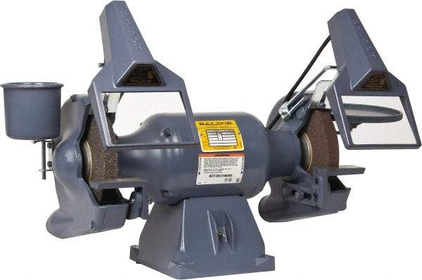 Baldor - 8" Wheel Diam x 1" Wheel Width, 3/4 hp Grinder - 3/4" Arbor Hole Diam, 1 Phase, 3,600 Max RPM, 115/230 Volts - Apex Tool & Supply