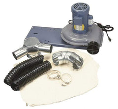 Baldor - 115 Volt Pedestal Mount Dust Collector - 1" Deep x 7" High, 3" Connection Diam, 440 CFM Air Flow - Apex Tool & Supply