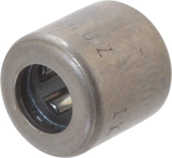IKO - 0.157" Bore Diam, 400 Lb. Dynamic Capacity, 4 x 8 x 8mm, Caged, Open End, Shell Needle Roller Bearing - 0.315" Outside Diam, 0.315" Wide - Apex Tool & Supply