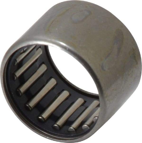 IKO - 11/16" Bore Diam, 2,460 Lb. Dynamic Capacity, 11/16 x 7/8 x 5/8", Caged, Open End, Shell Needle Roller Bearing - 7/8" Outside Diam, 5/8" Wide - Apex Tool & Supply