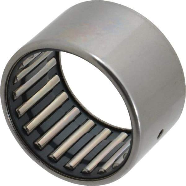 IKO - 1-5/8" Bore Diam, 11,400 Lb. Dynamic Capacity, 1-5/8 x 2 x 1-1/4", Caged, Open End, Shell Needle Roller Bearing - 2" Outside Diam, 1-1/4" Wide - Apex Tool & Supply